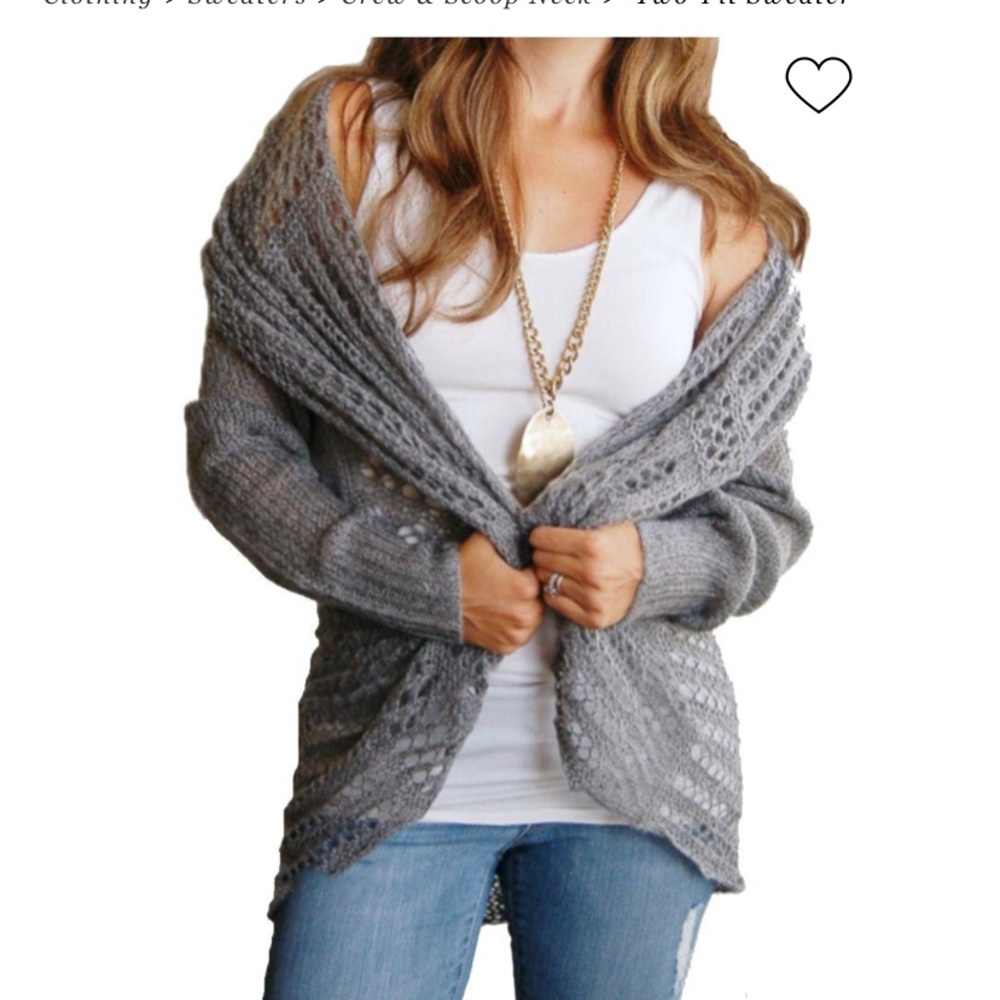 Grace & Lace Loose Knit Two-Fit Sweater - Picture 2 of 5